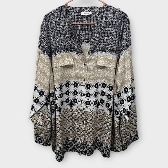Calvin Klein Tops - Calvin Klein Button Down Long Sleeve Top 3X
